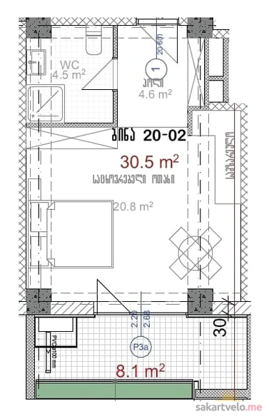 1-комнатная