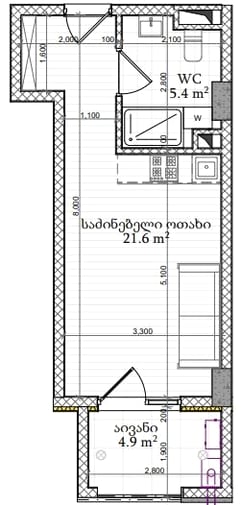1-комнатная