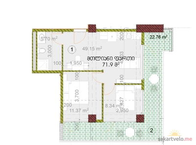 3-комнатная